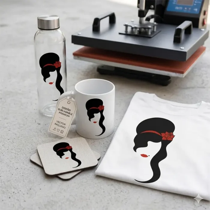 Vector Silueta Premium Amy Winehouse para Sublimación
