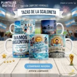 Pack 6 Plantillas para Tazas Selección Argentina - La Scaloneta Png