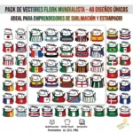 Pack Vectores Flork Mundialista - 48 Selecciones para Sublimación