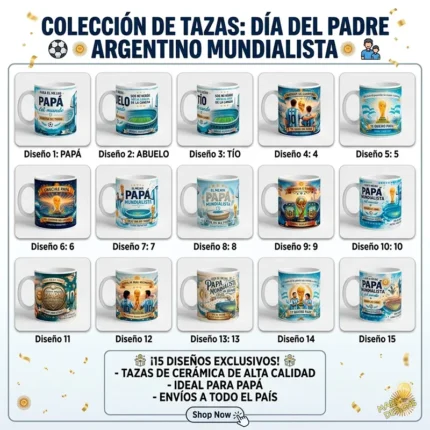 plantillas tazas dia del padre argentino mundialista png