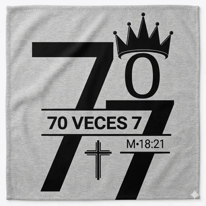70 Veces 7 – Vector Cristiano con Corona y Cruz Mateo 18.21 para Sublimar