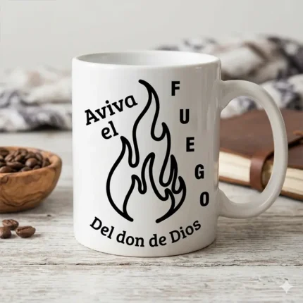 Aviva el Fuego del Don de Dios – Vector Cristiano con Llama para Sublimar