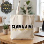 Vector cristiano Clama a Mí y Yo Responderé con tipografía negra y dorada estampado en tote bag para sublimar svg png ai