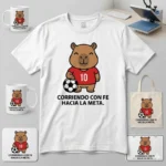 Corriendo con Fe hacia la Meta – Vector Cristiano Capibara Futbolista para Sublimar