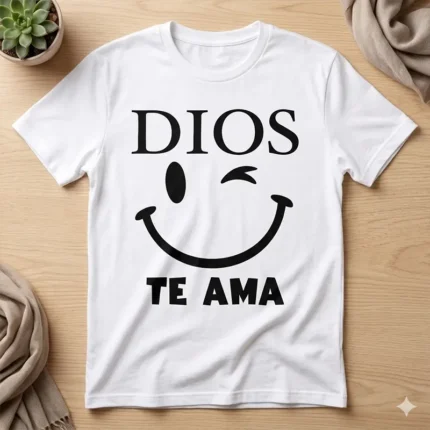 Dios te Ama – Vector Cristiano con Carita Feliz para Sublimar