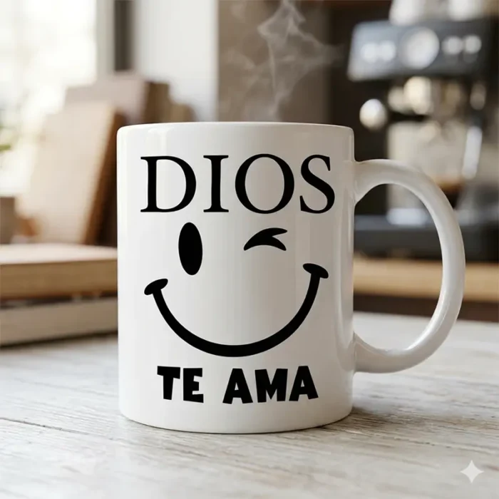 Dios te Ama – Vector Cristiano con Carita Feliz para Sublimar