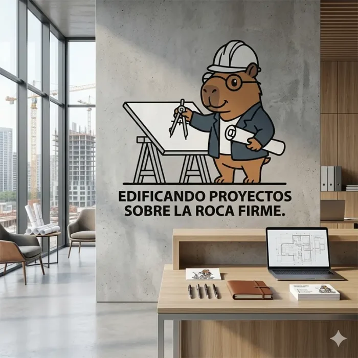 Edificando Proyectos sobre la Roca Firme – Vector Cristiano Capibara Ingeniero para Sublimar