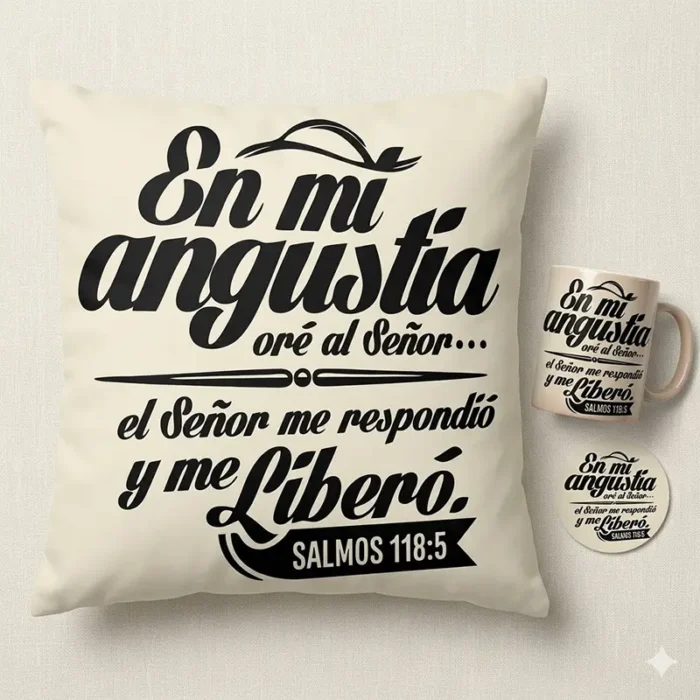 En mi Angustia Oré al Señor – Vector Cristiano Salmos 118.5 para Sublimar