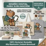 Fe en tu Proceso, Amor en tu Camino – Vector Cristiano Capibara para Sublimar