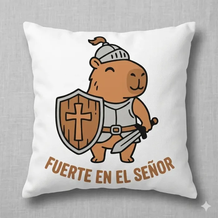 Fuerte en el Señor – Vector Cristiano Capibara Guerrero para Sublimar