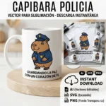 Guardando la Paz con un Corazón de Fe – Vector Cristiano Capibara Policía para Sublimar