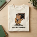 Guío con Fe, Enseño con Amor – Vector Cristiano Capibara Maestro para Sublimar