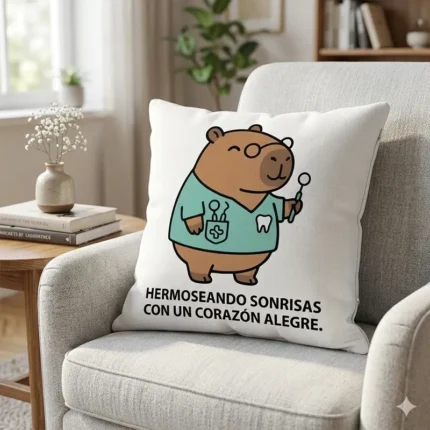 Hermoseando Sonrisas con un Corazón Alegre – Vector Cristiano Capibara Dentista para Sublimar