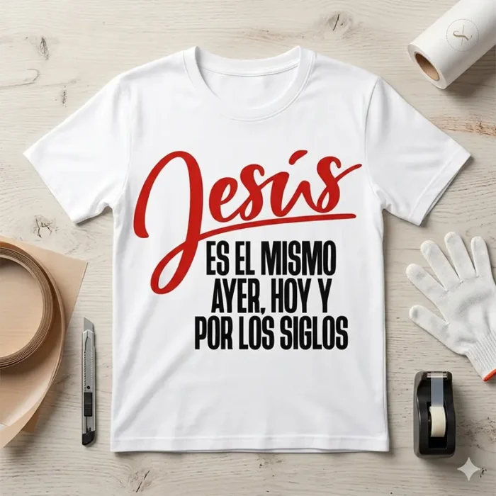 Jesús es el Mismo Ayer, Hoy y Por los Siglos – Vector Cristiano para Sublimar