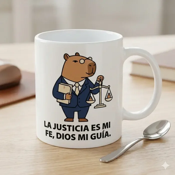 La Justicia es mi Fe, Dios mi Guía – Vector Cristiano Capibara Abogado para Sublimar