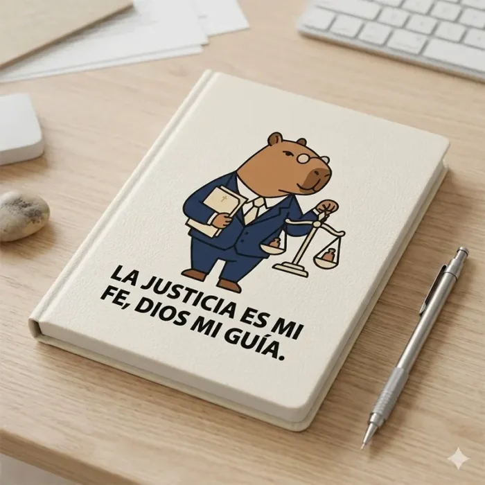 La Justicia es mi Fe, Dios mi Guía – Vector Cristiano Capibara Abogado para Sublimar