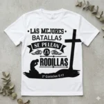 Las Mejores Batallas se Pelean de Rodillas – Vector Cristiano con Cruz para Sublimar