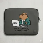 Líneas de Código, Caminos de Fe – Vector Cristiano Capibara Programador para Sublimar