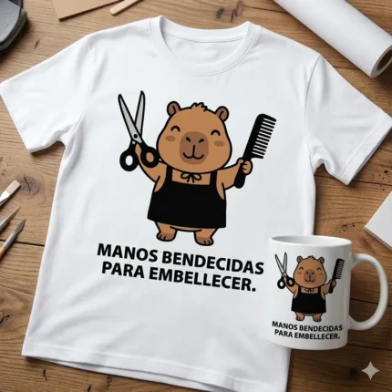 Manos Bendecidas para Embellecer – Vector Cristiano Capibara Peluquero/a para Sublimar