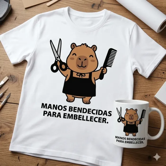 Manos Bendecidas para Embellecer – Vector Cristiano Capibara Peluquero/a para Sublimar