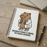 Manos para Curar, Fe para Sanar – Vector Cristiano Gratis Capibara Médico para Sublimar