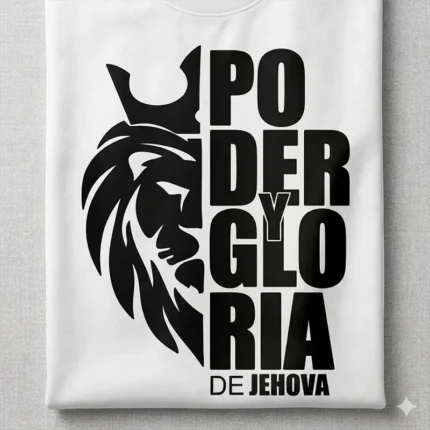 Poder y Gloria de Jehová – Vector Cristiano con León y Corona para Sublimar