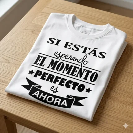 Si Estás Esperando el Momento Perfecto es Ahora – Vector Frase Motivacional para Sublimar