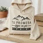 Tu Promesa Sigue en Pie – Vector Cristiano Gratis con Montañas para Sublimar