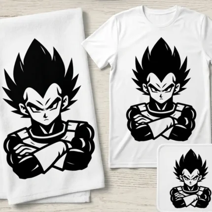 Vector Anime Vegeta Dragon Ball para Estampado y Corte
