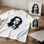 Vector Billie Eilish Música Pop Alternativa para Estampado y Corte