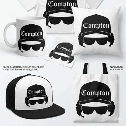 Vector Compton Frase Rap Hip Hop para Estampado y Corte