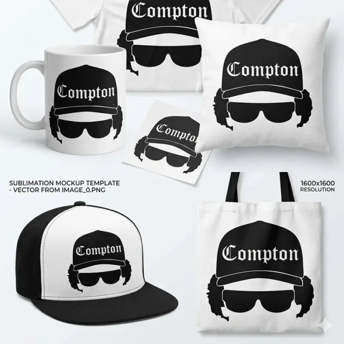 Vector Compton Frase Rap Hip Hop para Estampado y Corte