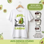 Vector Fitness Avo-Cardio Aguacate Gym Pack Digital para Sublimación