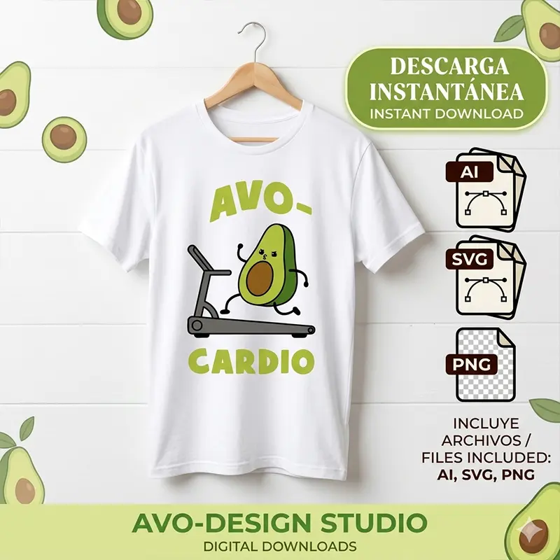 Vector Fitness Avo-Cardio Aguacate Gym Pack Digital para Sublimación Vector Fitness Avo-Cardio Aguacate Gym Pack Digital para Sublimación