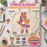 Vector Fitness Bombón Blossom Dumbbells Chicas Superpoderosas