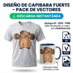 Vector Fitness Capibara Fuerte Carpincho Gym para Sublimación