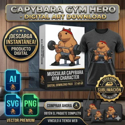 Vector Fitness Capybara Gym Hero Carpincho Pack Digital