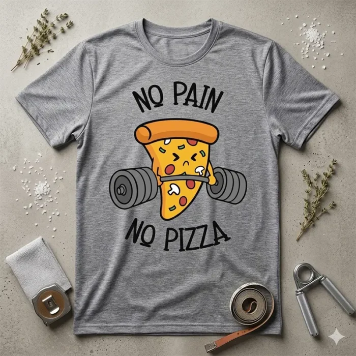 Vector Fitness No Pain No Pizza Gym Pack Digital para Sublimación - Image 3