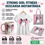 Vector Fitness Strong Girl Flork Gym Pack Digital de Sublimación