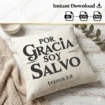 Vector Frase Cristiana Por Gracia Soy Salvo Efesios 2:8 Pack Digital