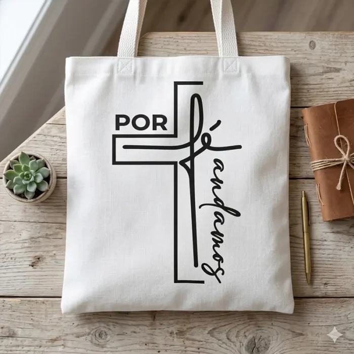 Vector Gratis Frase Cristiana Por Fe Andamos Cruz SVG PNG AI