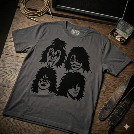 Vector KISS Banda Rock Caras Stencil para Estampado y Corte