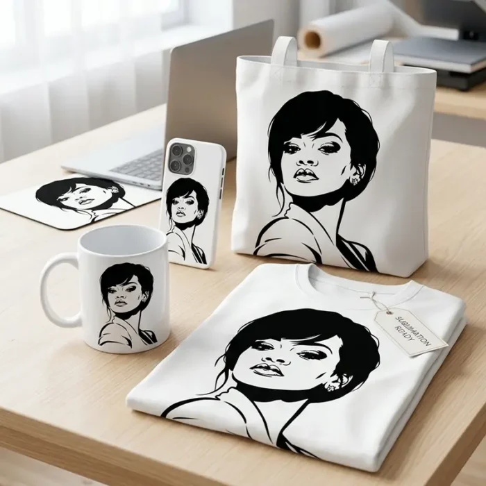 Vector Rihanna Música Pop Retrato para Estampado y Corte