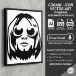Vector Stencil Premium Kurt Cobain Rock Grunge Pack Digital