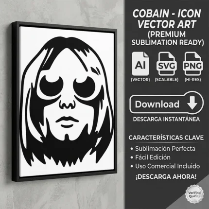 Vector Stencil Premium Kurt Cobain Rock Grunge Pack Digital