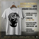 Vector Tupac Shakur Rap Hip Hop para Estampado y Corte