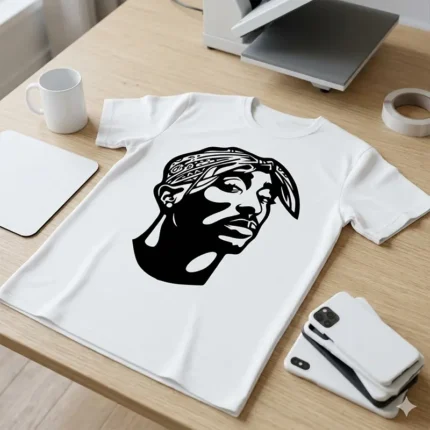 Vector Tupac Shakur Rap Hip Hop para Estampado y Corte