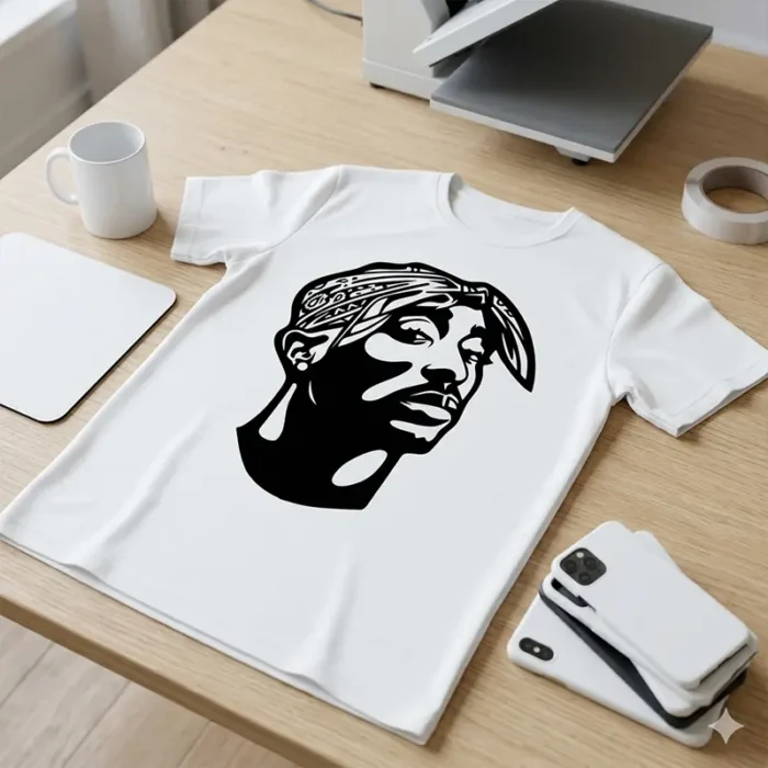 Vector Tupac Shakur Rap Hip Hop para Estampado y Corte