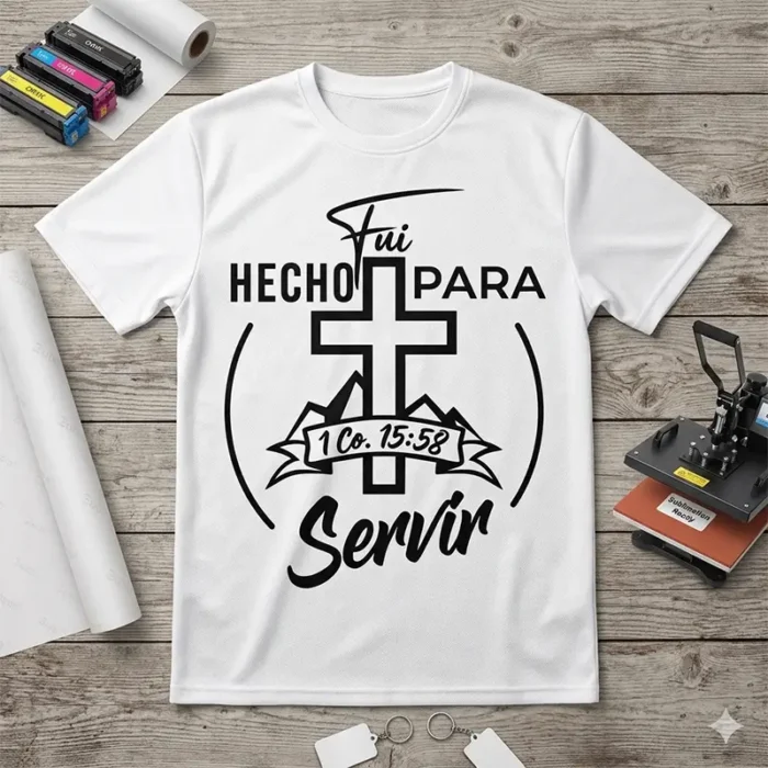 Fui Hecho Para Servir – Vector Cristiano 1 Corintios 15:58 para Sublimar