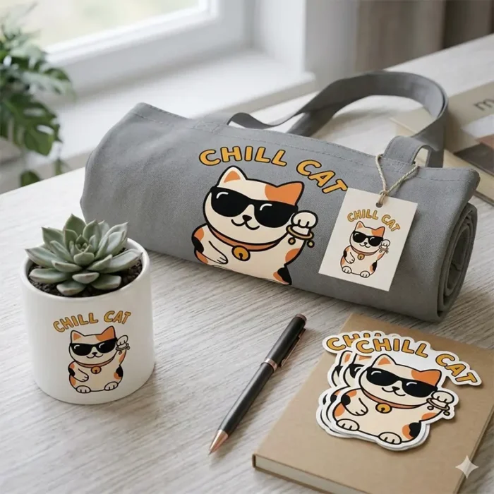 Chill Cat – Cool Lucky Cat Vector for Sublimation
